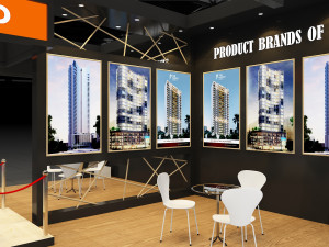 Exhibition Stall Three Side Open 19X9 3D Model