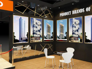 Exhibition Stall Three Side Open 19X9 3D Model
