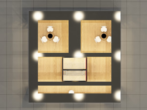 Exhibition Stall Three Side Open 19X9 3D Model