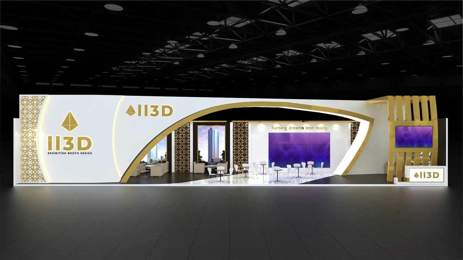Exhibition Stall One Side Open 24X9 3D Model .c4d .max .obj .3ds .fbx .stl .blend 