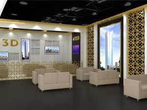 Exhibition Stall One Side Open 24X9 3D Model