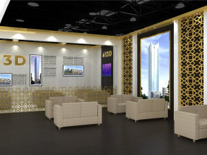 Exhibition Stall One Side Open 24X9 3D Model