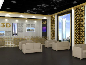 Exhibition Stall One Side Open 24X9 3D Model