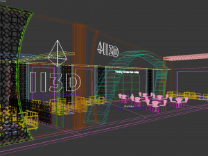 Exhibition Stall One Side Open 24X9 3D Model