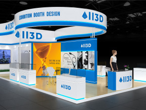 Exhibition Stall Three Side Open 6X9 Model 3D