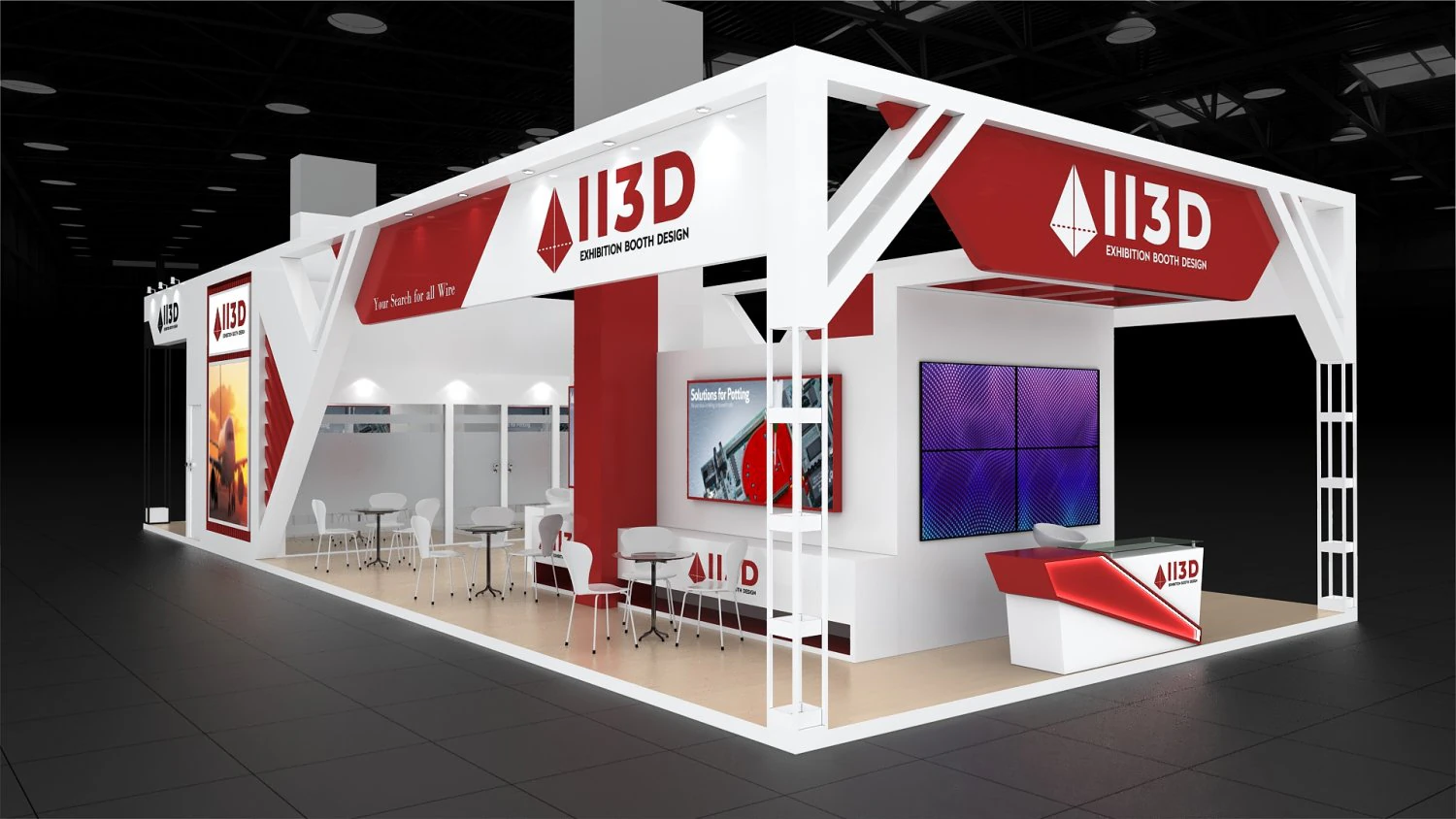 Exhibition Stall Four Side Open 6X17 3D Model .c4d .max .obj .3ds .fbx .stl .blend 