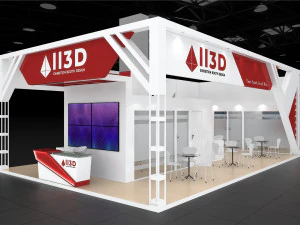Exhibition Stall Four Side Open 6X17 3D Model