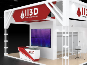 Exhibition Stall Four Side Open 6X17 Model 3D
