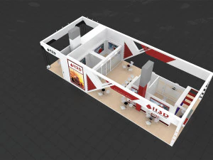 Exhibition Stall Four Side Open 6X17 3D Model