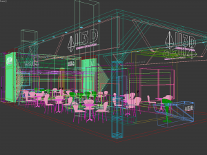 Exhibition Stall Four Side Open 6X17 Model 3D