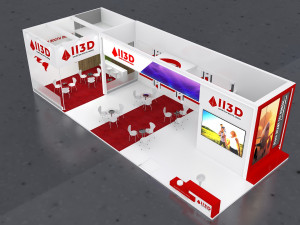 Exhibition Stall Two Side Open 6X15 3D Модель