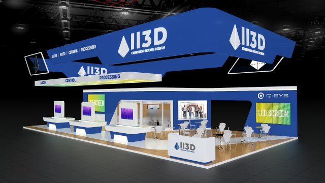 Exhibition Stall Four Side Open 19X10 Modello 3D .c4d .max .obj .3ds .fbx .stl .blend 