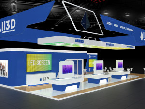 Exhibition Stall Four Side Open 19X10 Modello 3D