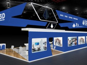 Exhibition Stall Four Side Open 19X10 Modello 3D