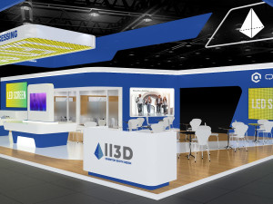 Exhibition Stall Four Side Open 19X10 Modello 3D