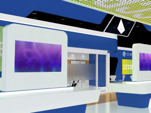 Exhibition Stall Four Side Open 19X10 Modello 3D