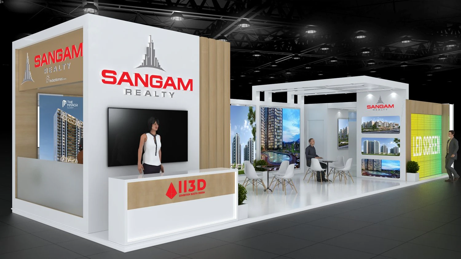 Exhibition Stall Two Side Open 12X7 3D Model .c4d .max .obj .3ds .fbx .stl .blend