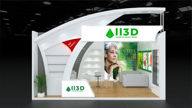 Exhibition Stall One Side Open 6X5 3D Модель .c4d .max .obj .3ds .fbx .stl .blend