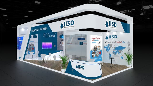 Exhibition Stall Two Side Open 11X5 3D Модель .c4d .max .obj .3ds .fbx .stl .blend 