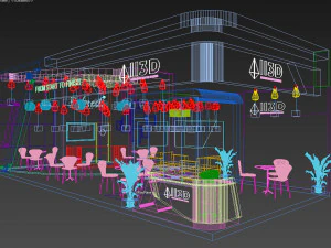 Exhibition Stall Two Side Open 11X5 3D Model