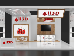 Exhibition Stall Three Side Open 8X7 3D Model