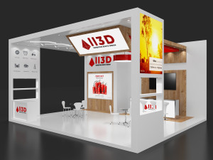 Exhibition Stall Three Side Open 8X7 Model 3D