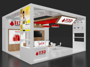 Exhibition Stall Three Side Open 8X7 Model 3D