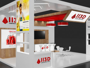Exhibition Stall Three Side Open 8X7 Model 3D