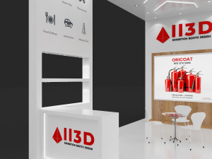 Exhibition Stall Three Side Open 8X7 Model 3D
