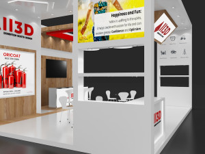 Exhibition Stall Three Side Open 8X7 Model 3D