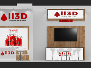 Exhibition Stall Three Side Open 8X7 Model 3D