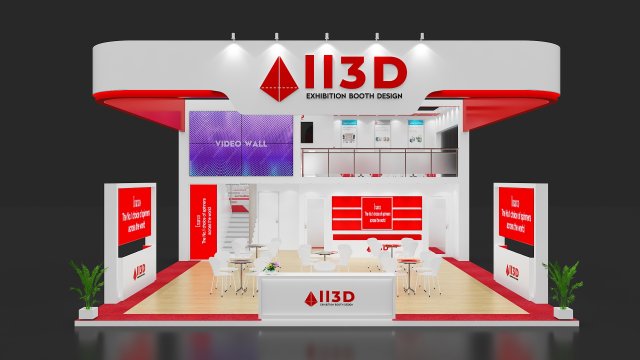Exhibition Stall Three Side Open 12X9 Model 3D .c4d .max .obj .3ds .fbx .stl .blend 