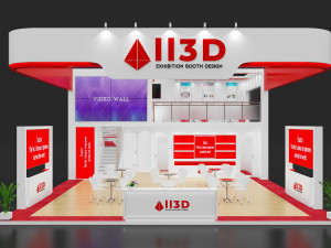 Exhibition Stall Three Side Open 12X9 3D Model