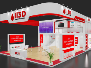 Exhibition Stall Three Side Open 12X9 Model 3D