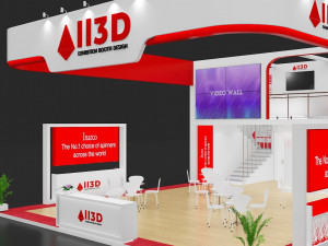 Exhibition Stall Three Side Open 12X9 Model 3D