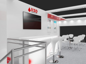 Exhibition Stall Three Side Open 12X9 Model 3D