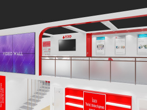 Exhibition Stall Three Side Open 12X9 Model 3D