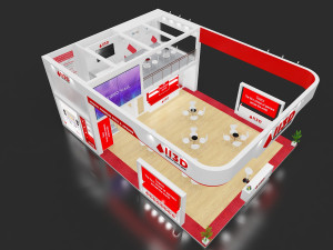 Exhibition Stall Three Side Open 12X9 Model 3D