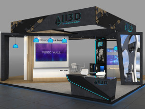 Exhibition Stall Four Side Open 9X9 3D Model
