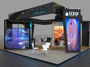 Stand Pameran Empat Sisi Terbuka 9X9 Model 3D