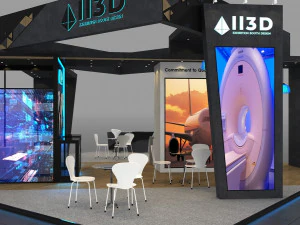 Stand Pameran Empat Sisi Terbuka 9X9 Model 3D