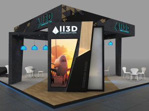 Exhibition Stall Four Side Open 9X9 3D Model