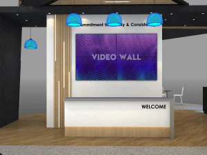 Stand Pameran Empat Sisi Terbuka 9X9 Model 3D