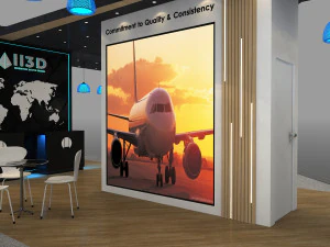 Stand Pameran Empat Sisi Terbuka 9X9 Model 3D