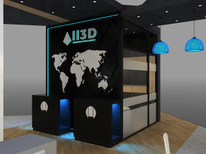 Stand Pameran Empat Sisi Terbuka 9X9 Model 3D