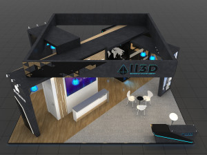 Exhibition Stall Four Side Open 9X9 3D Model