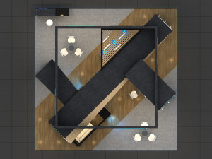 Exhibition Stall Four Side Open 9X9 3D Model