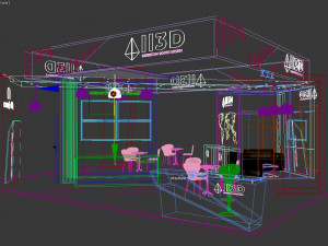 Exhibition Stall Four Side Open 9X9 3D Model