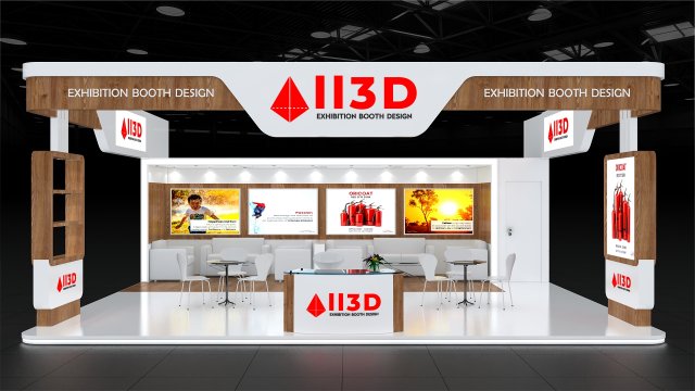 Exhibition Stall Three Side Open 8X7 Model 3D .c4d .max .obj .3ds .fbx .stl .blend 