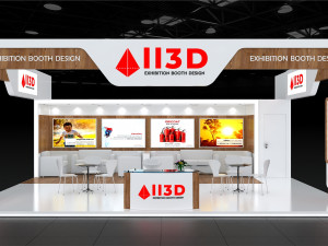 Exhibition Stall Three Side Open 8X7 3D Model